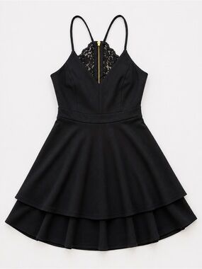 Black Lace Fit & Flare Party Dress Size 9/10
